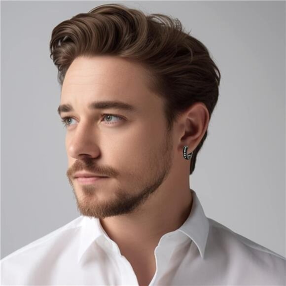 Amazon.com: KWUNCCI Earrings for Men, 15 Pairs Men Earrings  Earrings for Men, 15 Pairs Men Earrings Hoop, Surgical Stainless Steel Trendy